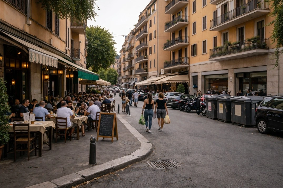 Testaccio in Rome, Italy – grounded inner-city street with local activity