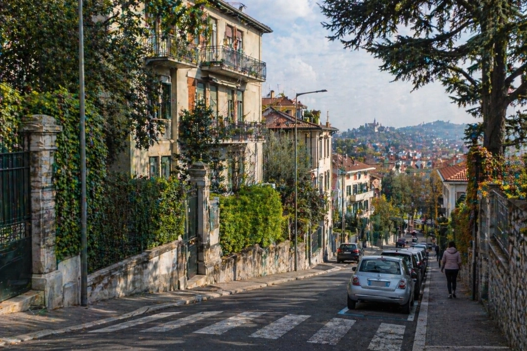 Borgo Po Precollina Torino in Torino, Italy – hillside residential street with greenery