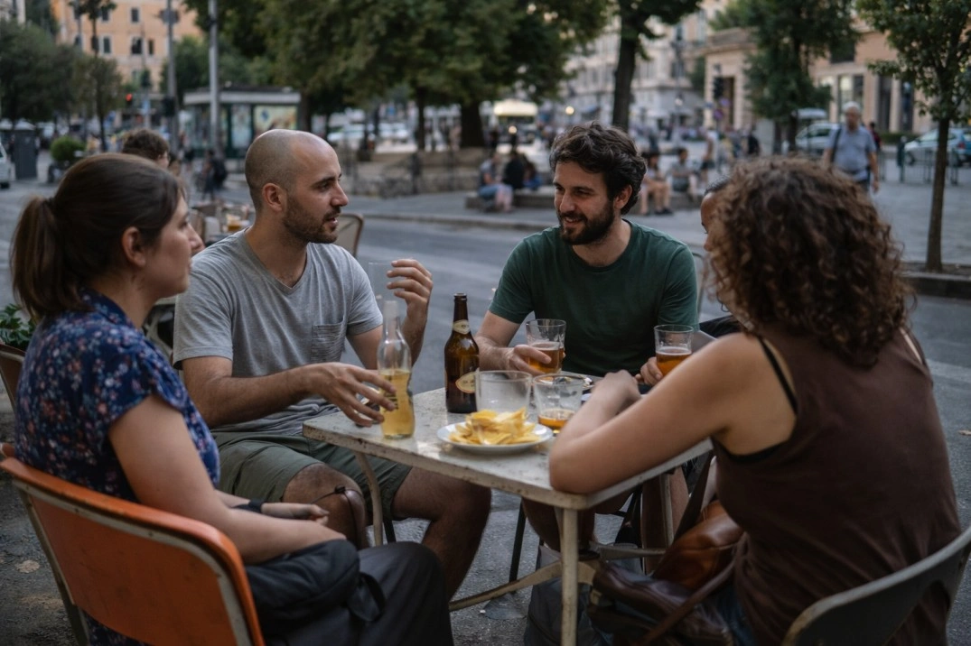 Community in Rome, Italy – small group connecting informally in a local setting