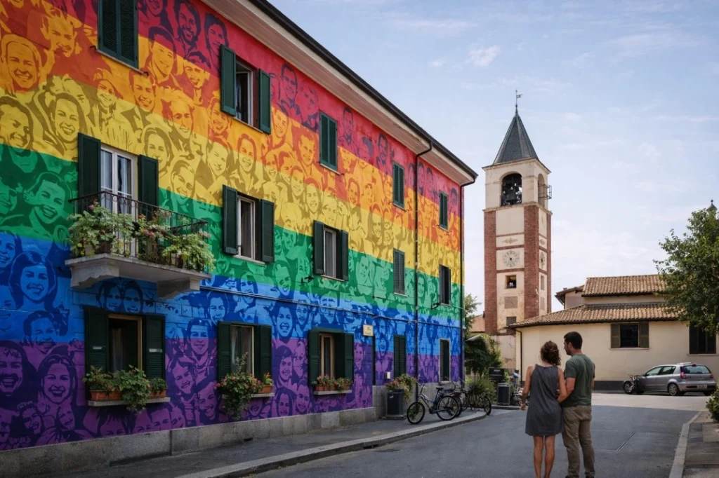 Homizy Tucidide Milan exterior with colorful residential façade and everyday street context