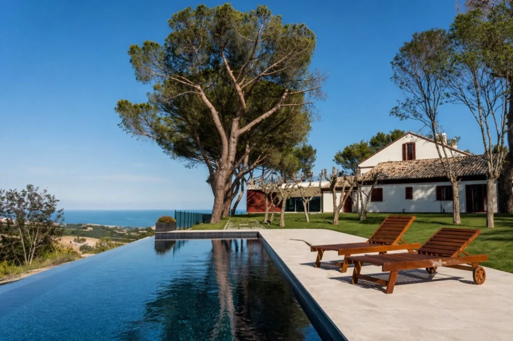Navitas coliving villa in Marche with pool, sea view and remote work retreat setting