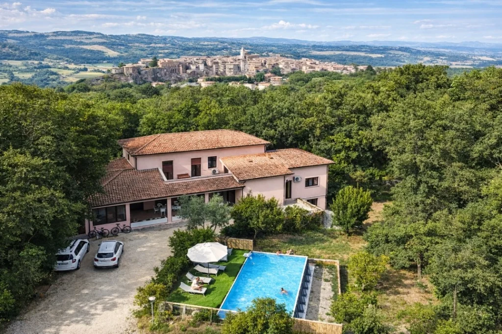 NestingAway coliving space in Orte Italy with villa, pool, and countryside setting