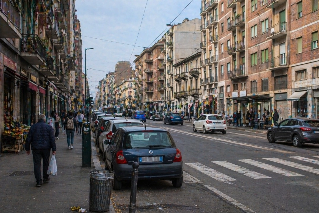 San Donato Torino in Torino, Italy – connected residential street with shops