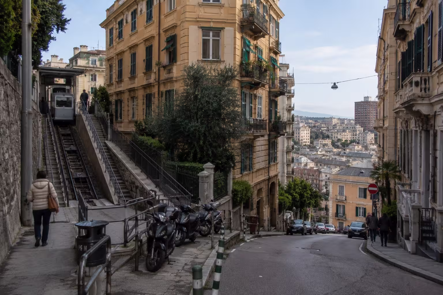 Castelletto Righi Genova, Italy – uphill residential street above the city